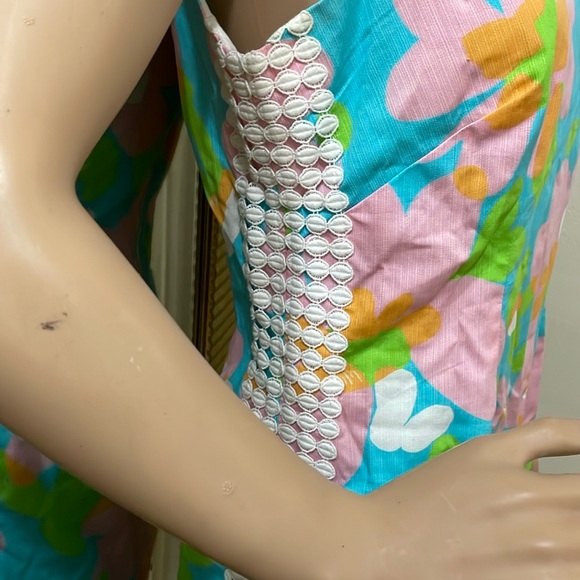 Lilly Pulitzer Floral Sleeveless Dress in Blue and Pink - Picture 8 of 15